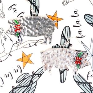 Farm Animal (pig, horse, chicken, cow) Christmas earrings NWT